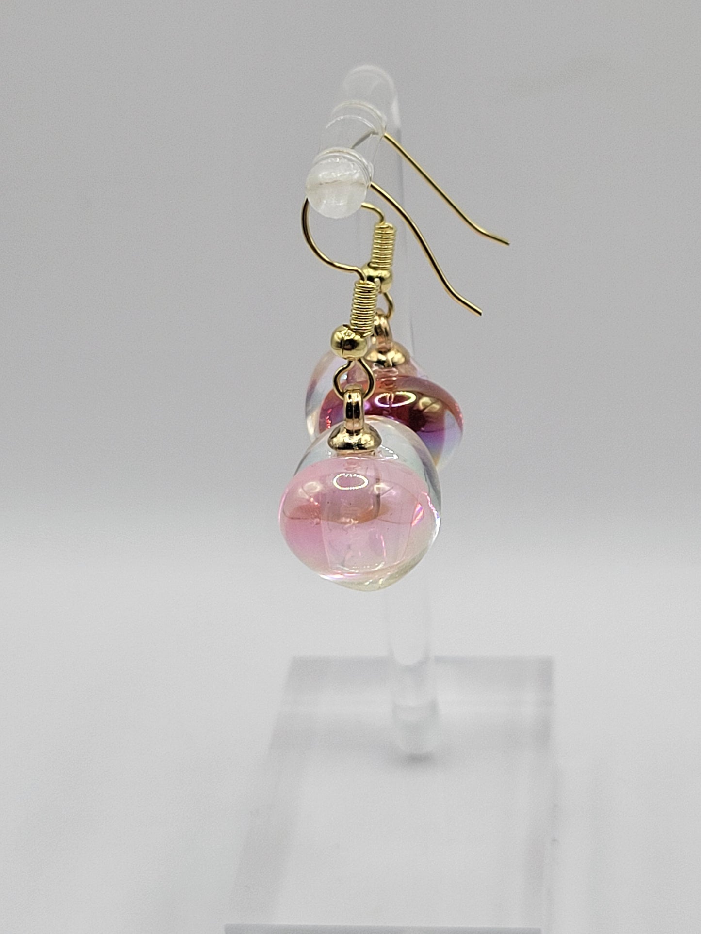 Metallic Heart Orb Earrings