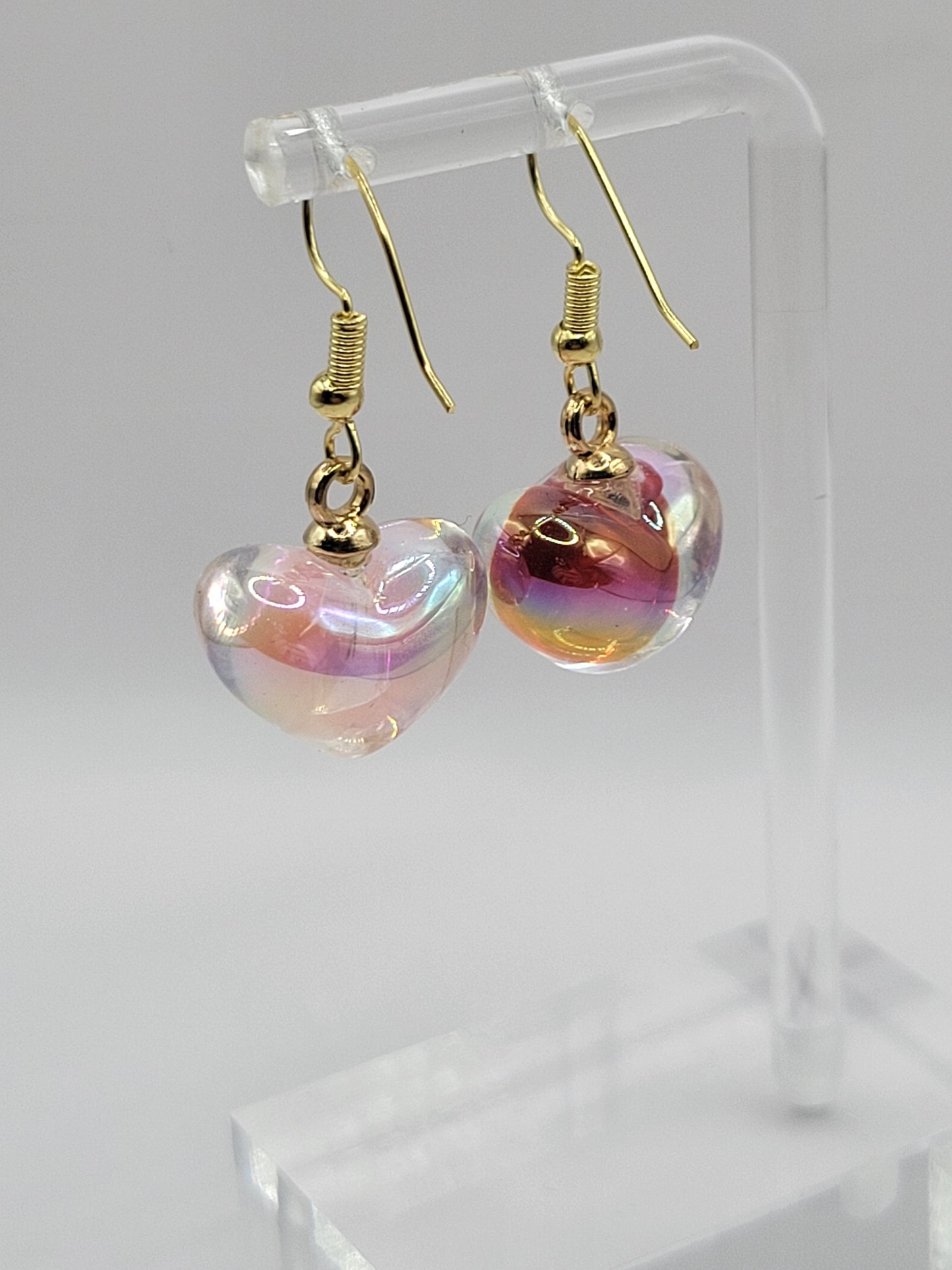 Metallic Heart Orb Earrings