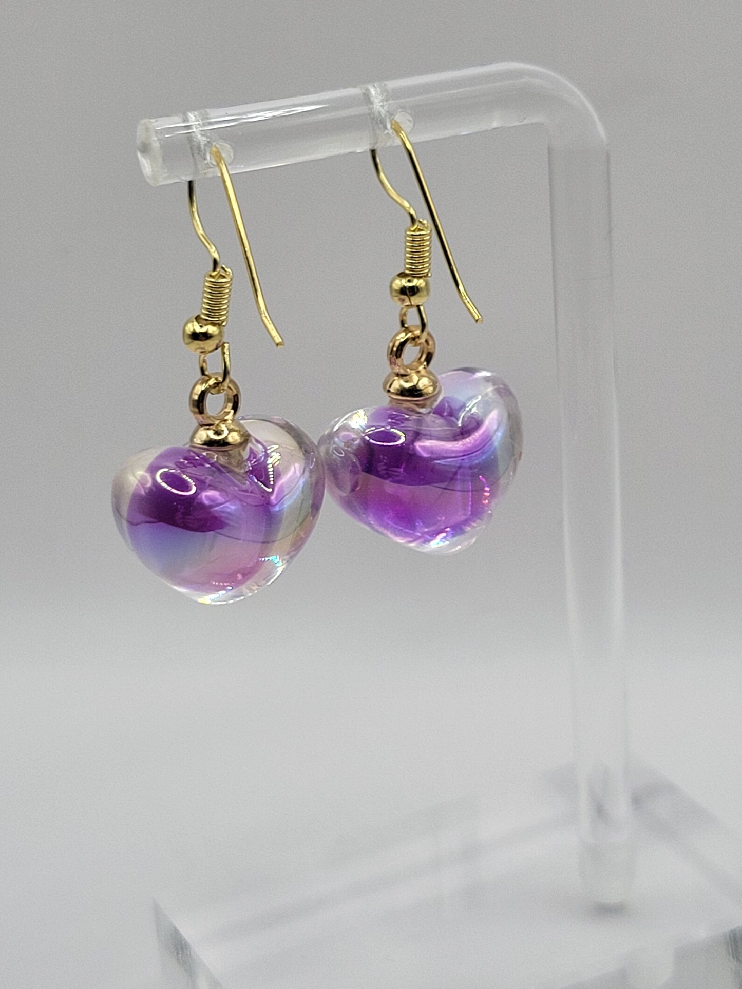 Metallic Heart Orb Earrings