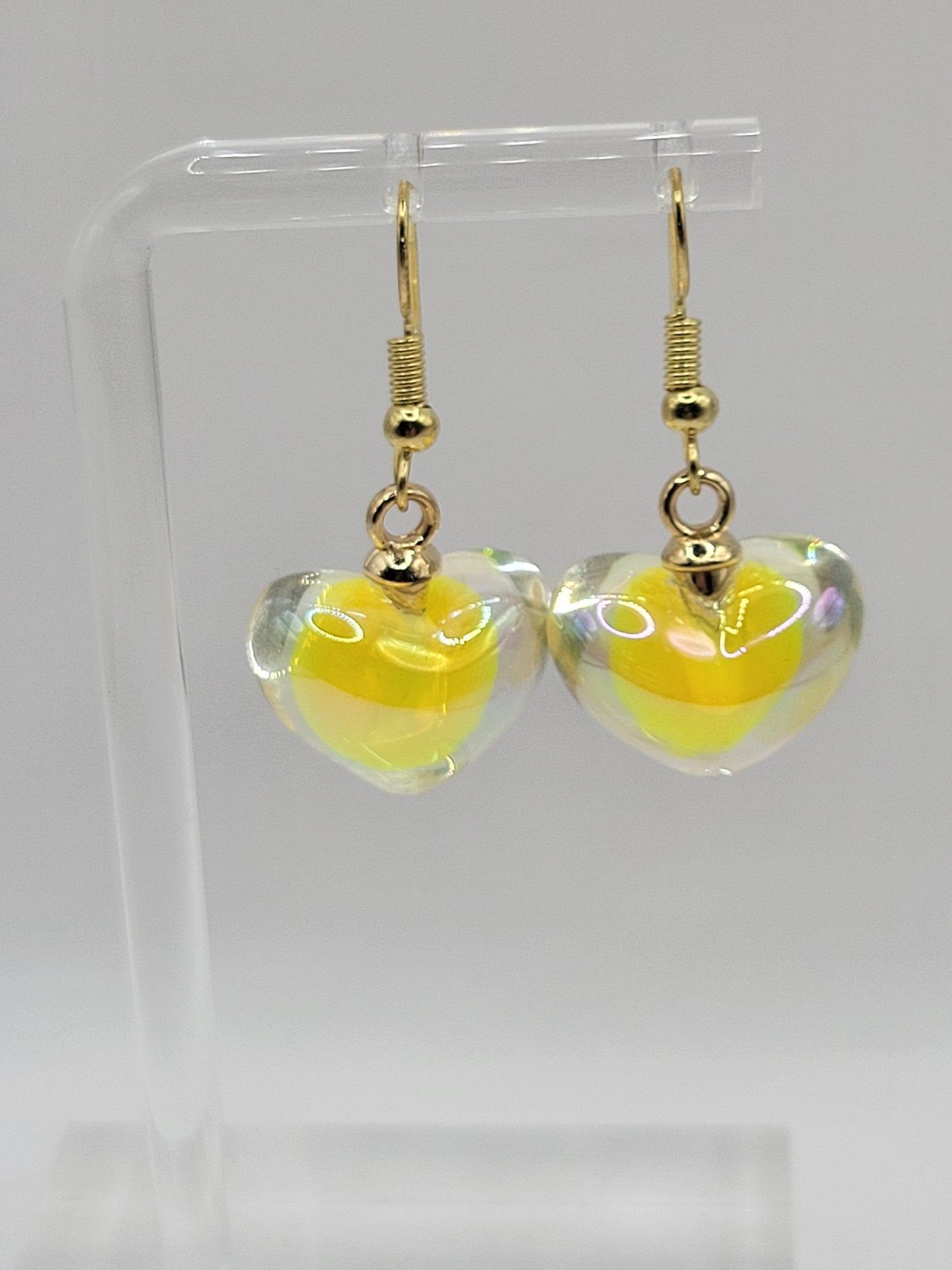 Metallic Heart Orb Earrings