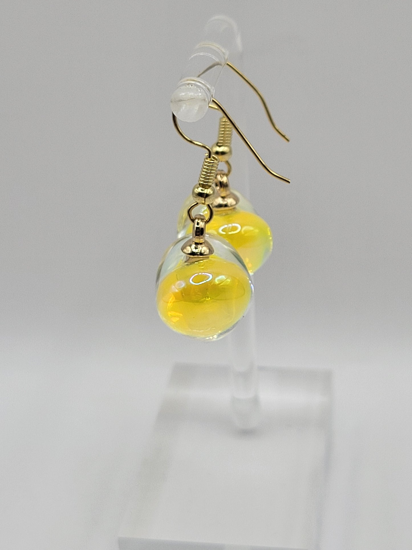 Metallic Heart Orb Earrings