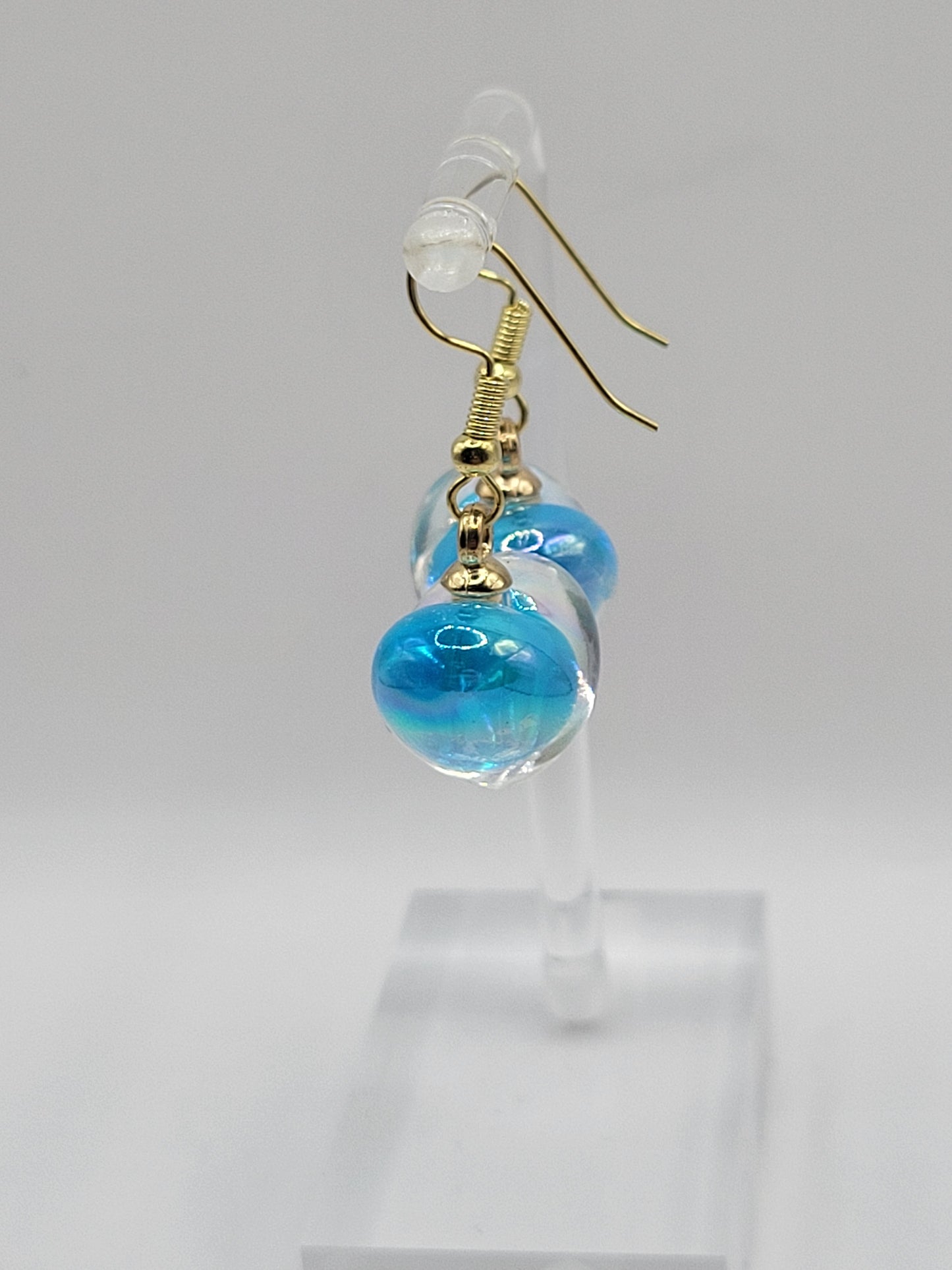 Metallic Heart Orb Earrings