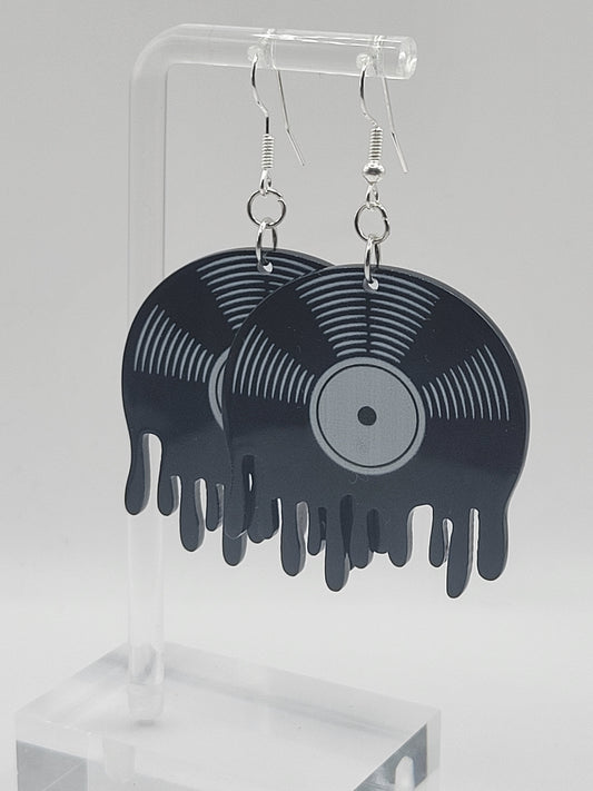 Boucles d'oreilles en vinyle fondu