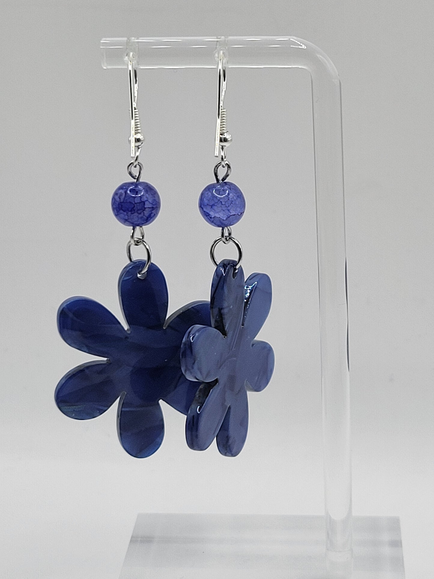 Marble Flower Drop Earrings