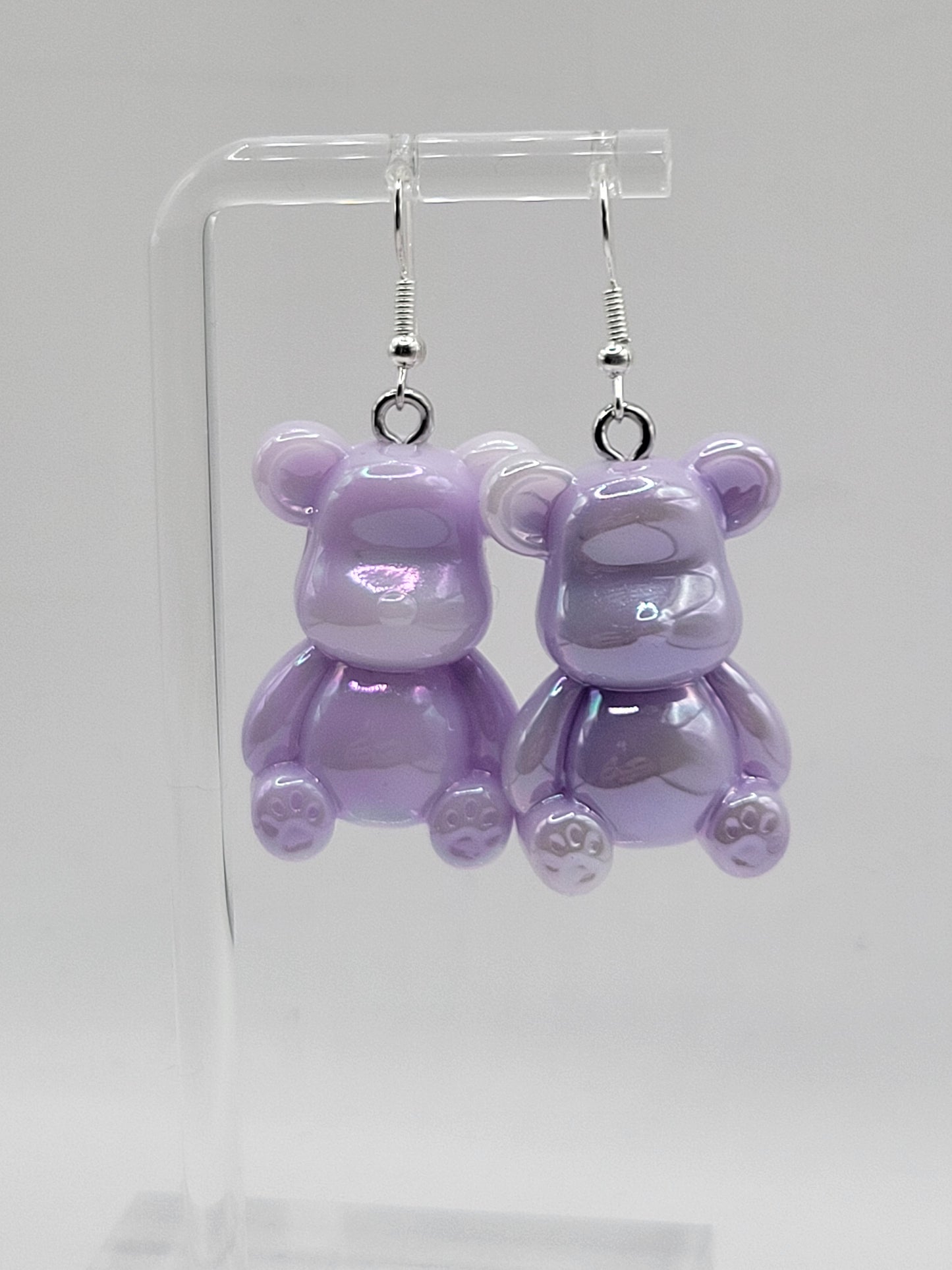 Holographic Bear Earrings