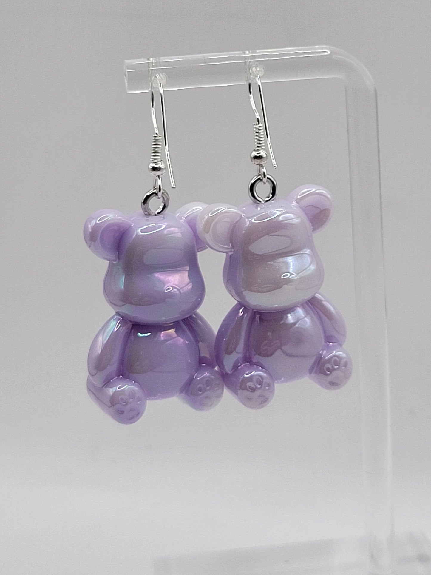 Holographic Bear Earrings