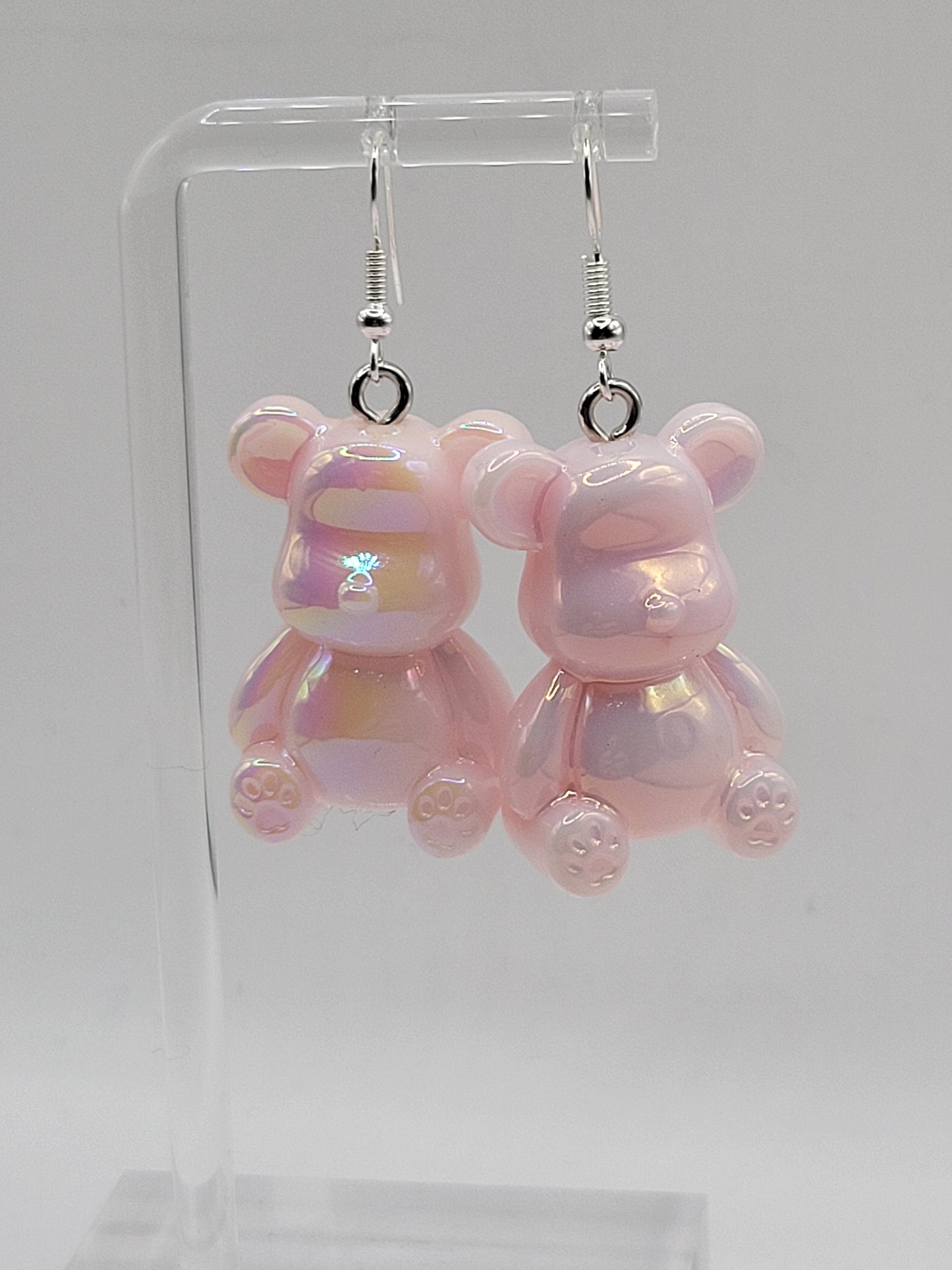 Boucles d'oreilles ours holographiques