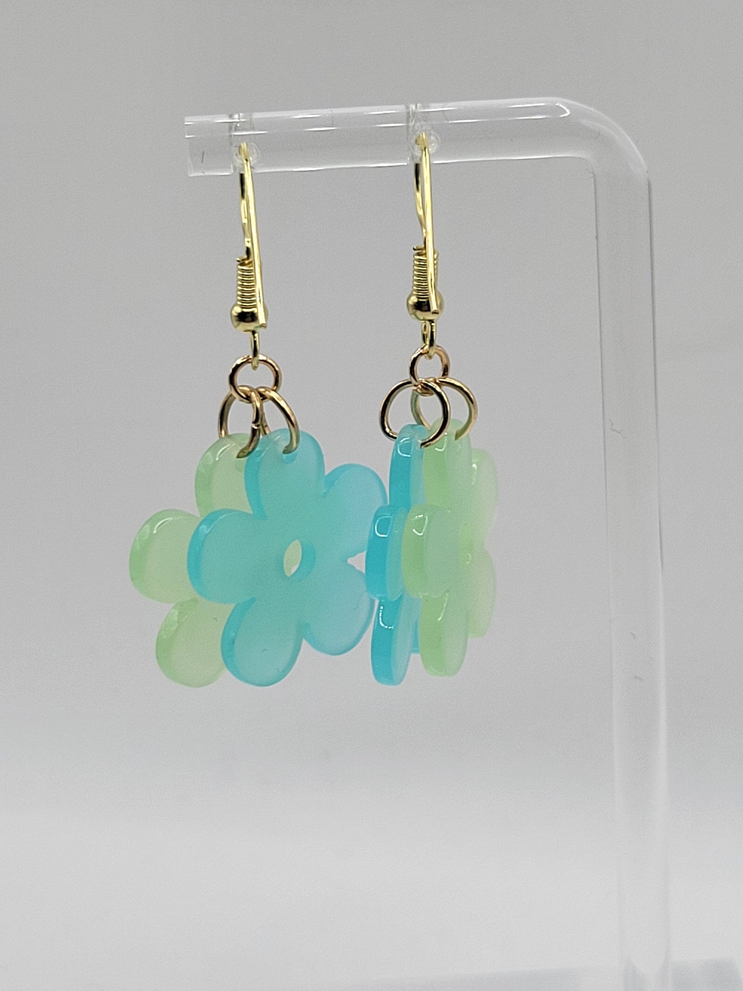 Boucles d'oreilles à double fleur