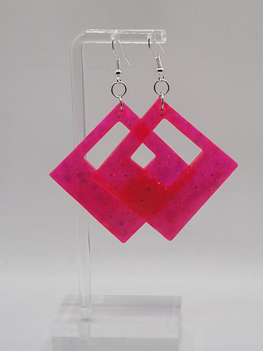 Large Geometric Glitter Earrings