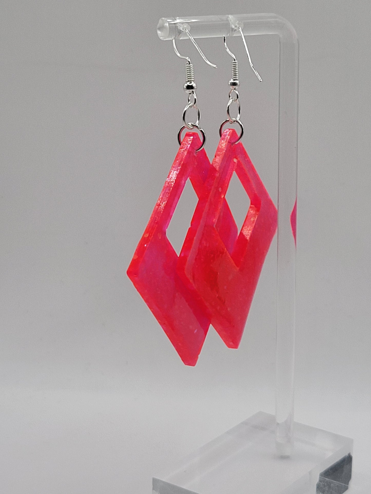 Large Geometric Glitter Earrings