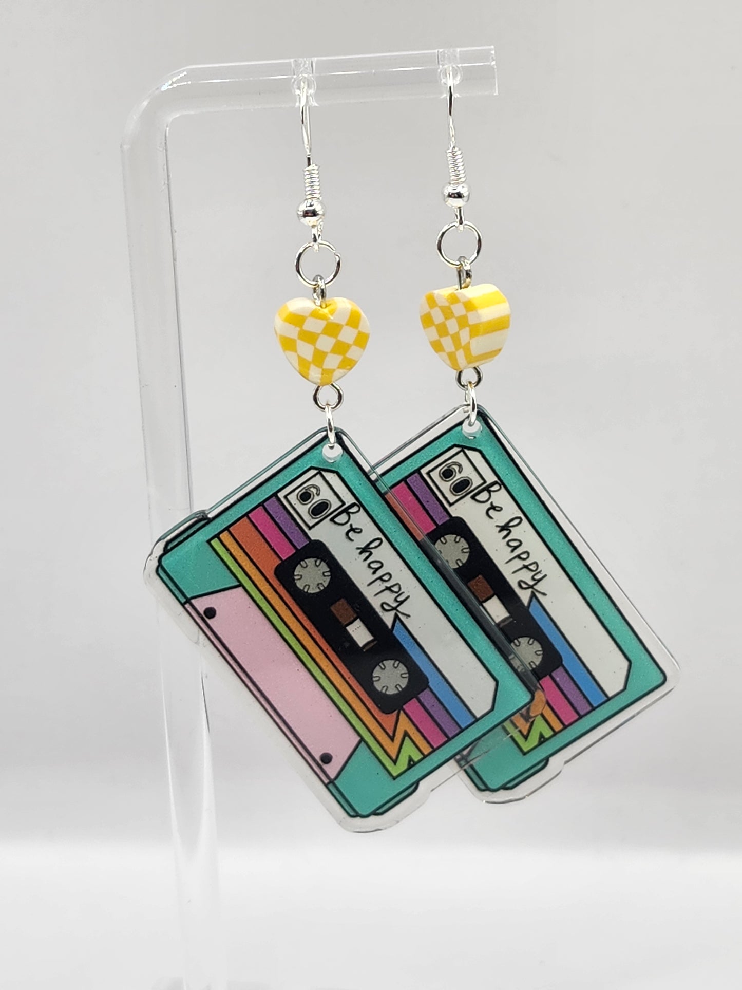 Boucles d'oreilles cassette Be Happy