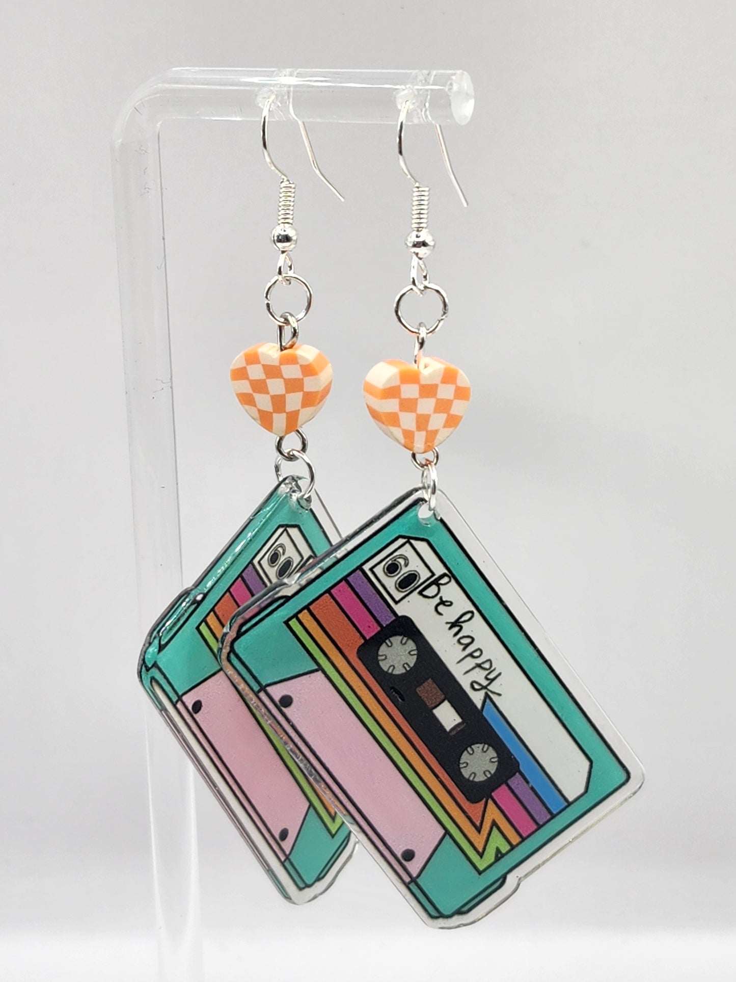 Boucles d'oreilles cassette Be Happy