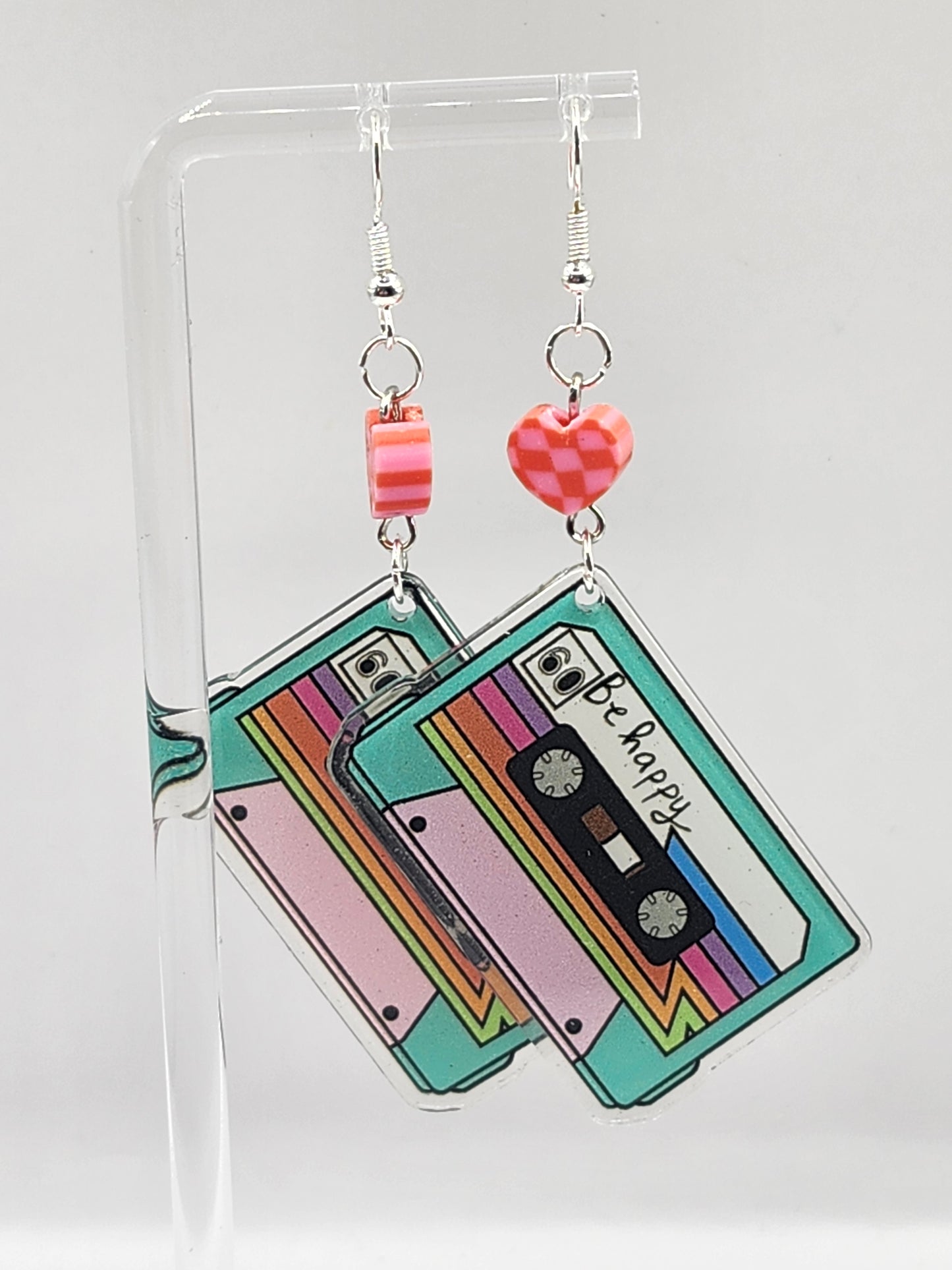 Boucles d'oreilles cassette Be Happy