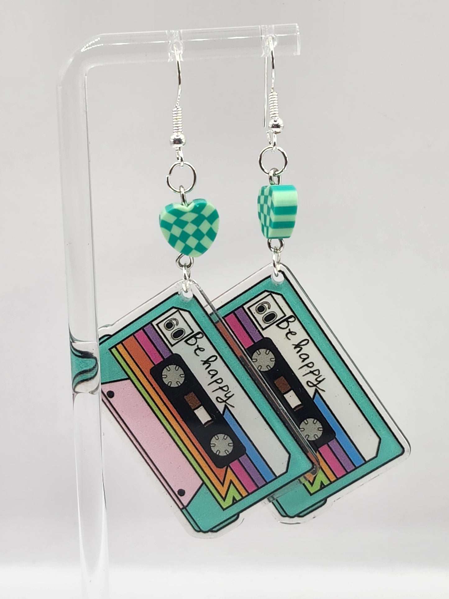 Boucles d'oreilles cassette Be Happy