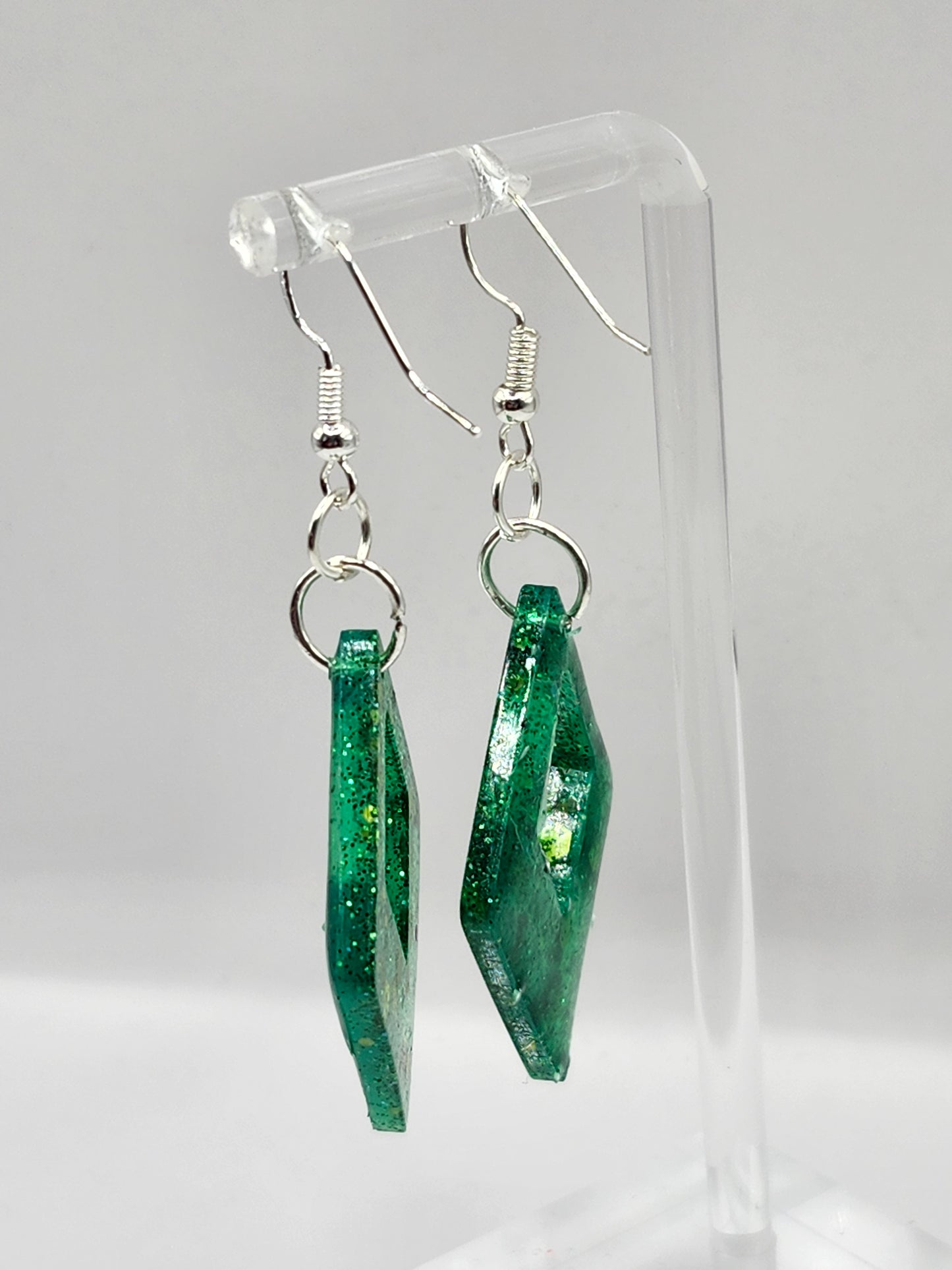 Boucles d'oreilles géométriques à paillettes de taille moyenne