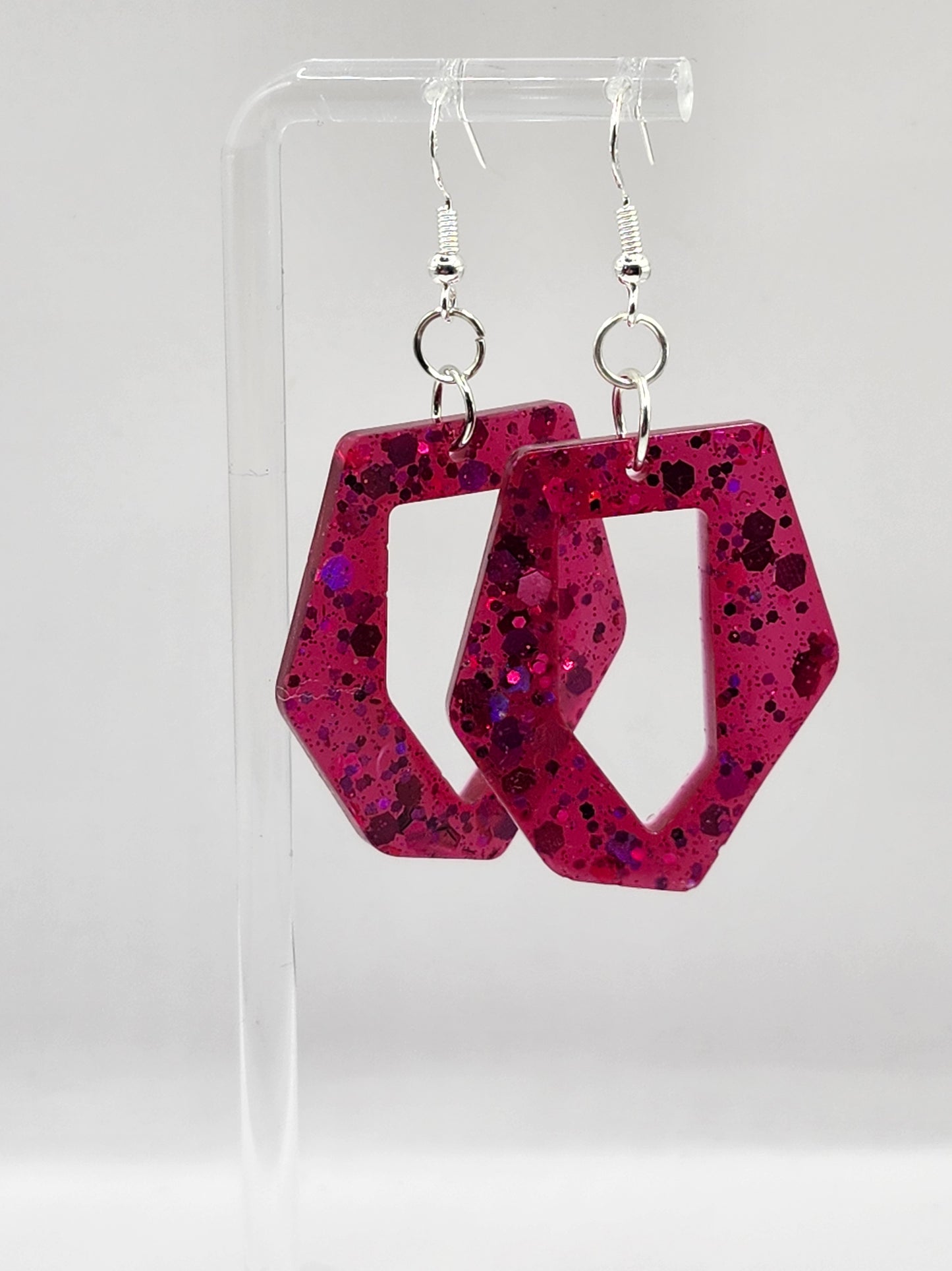 Large Geometric Glitter Earrings