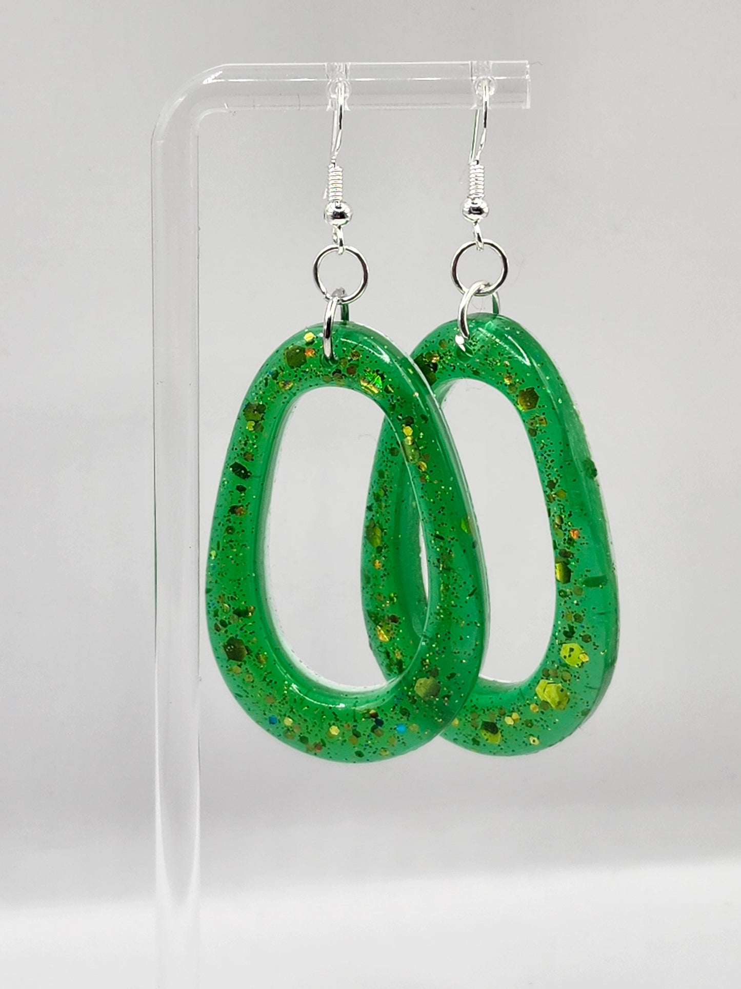 Large Geometric Glitter Earrings