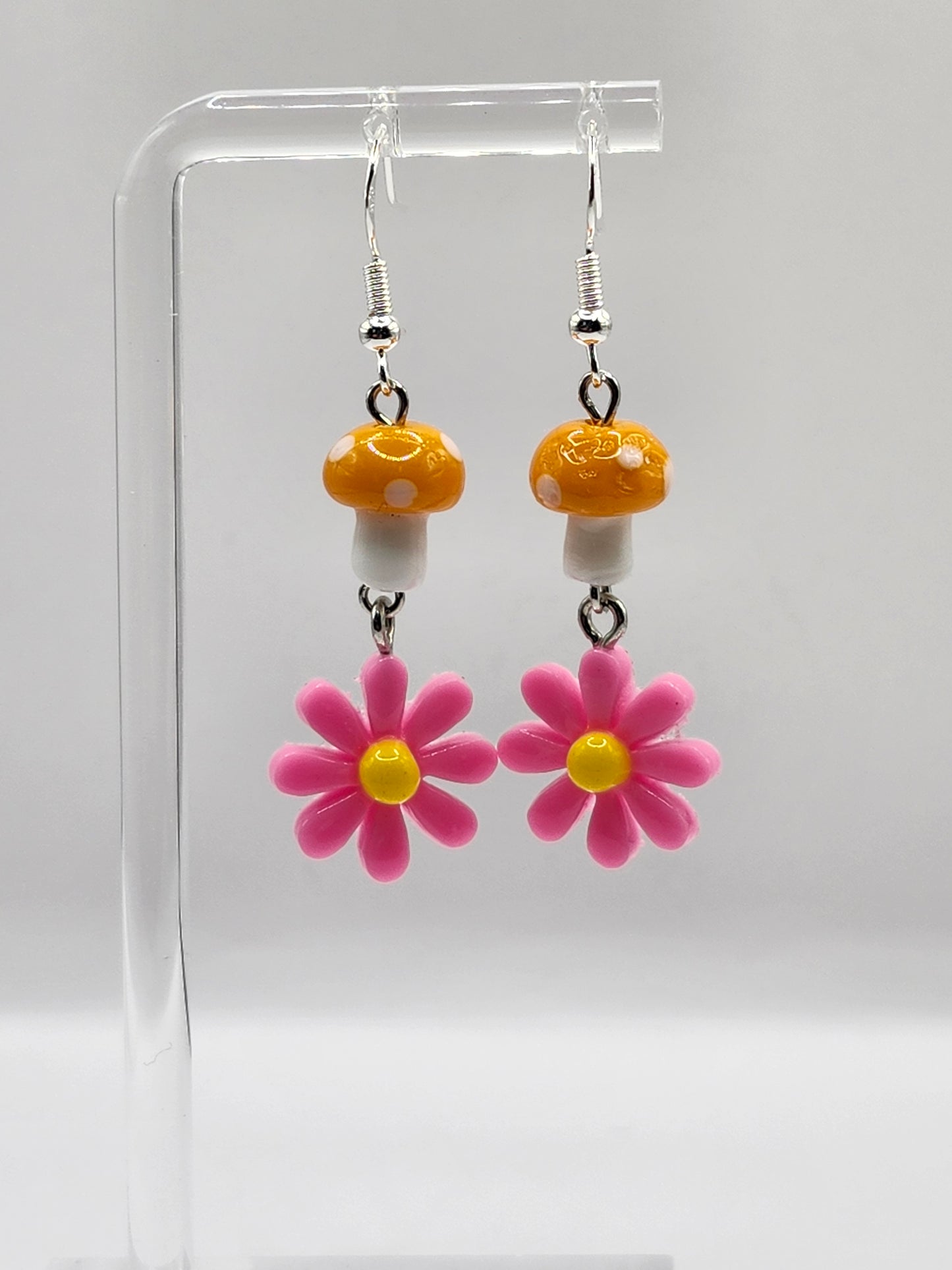 Boucles d'oreilles marguerites en forme de champignon