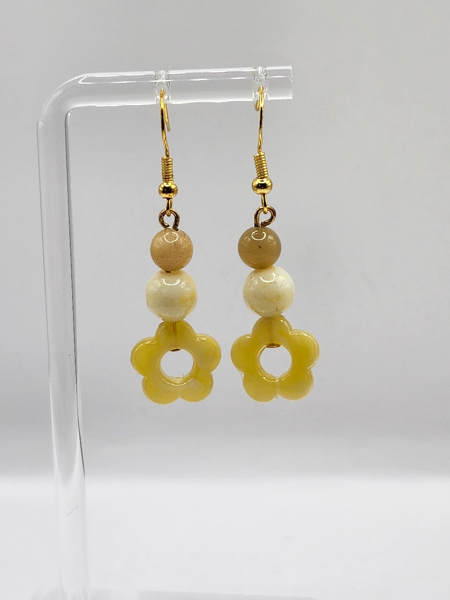 Boucles d'oreilles en cristal avec fleurs