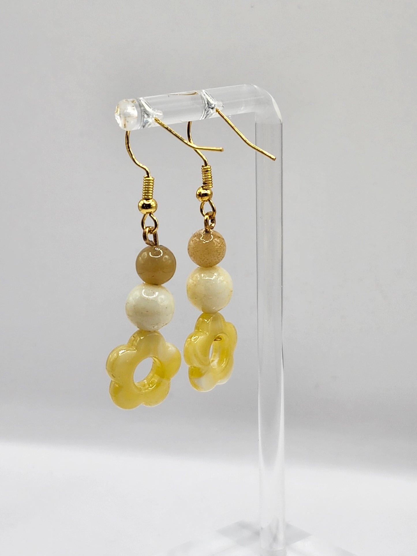 Boucles d'oreilles en cristal avec fleurs