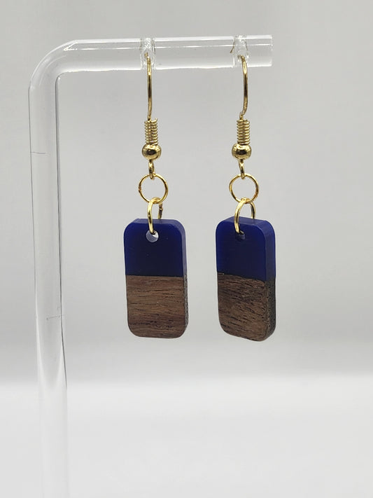 Single Domino Wood Earrings