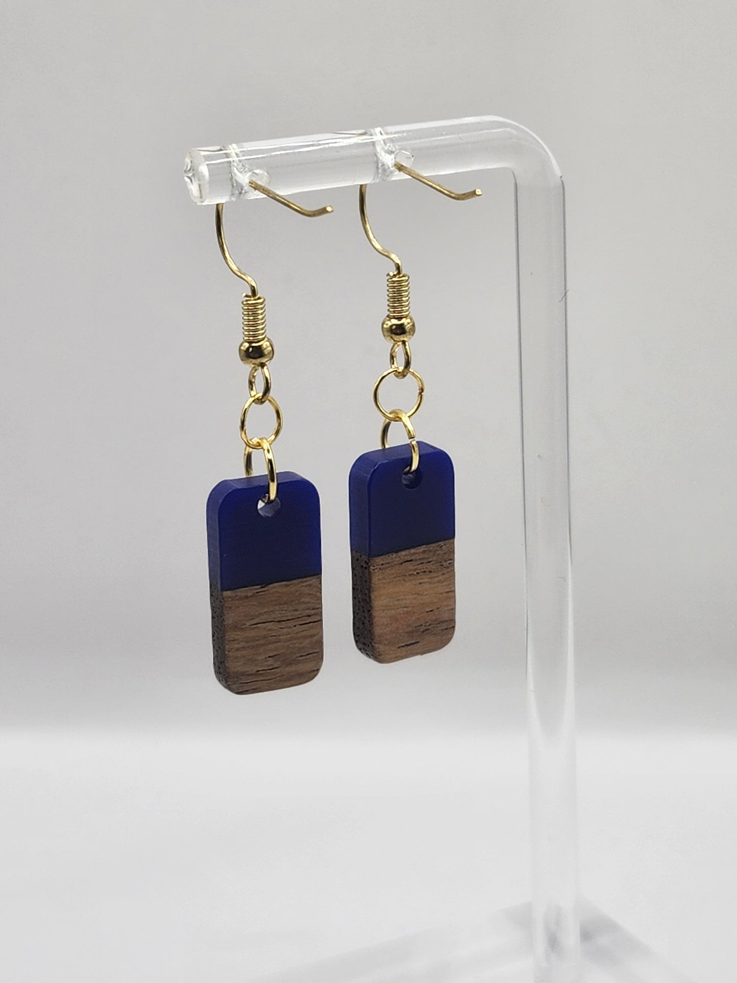 Single Domino Wood Earrings