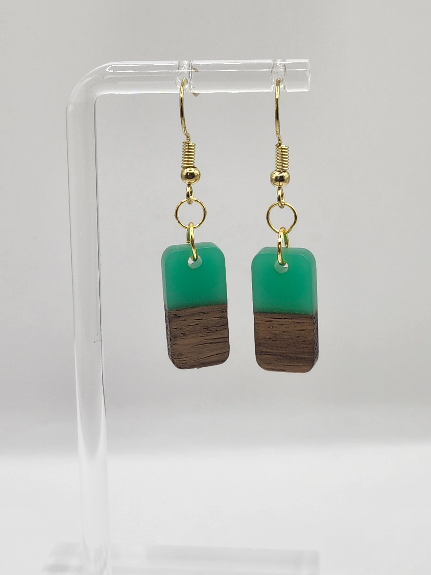 Single Domino Wood Earrings