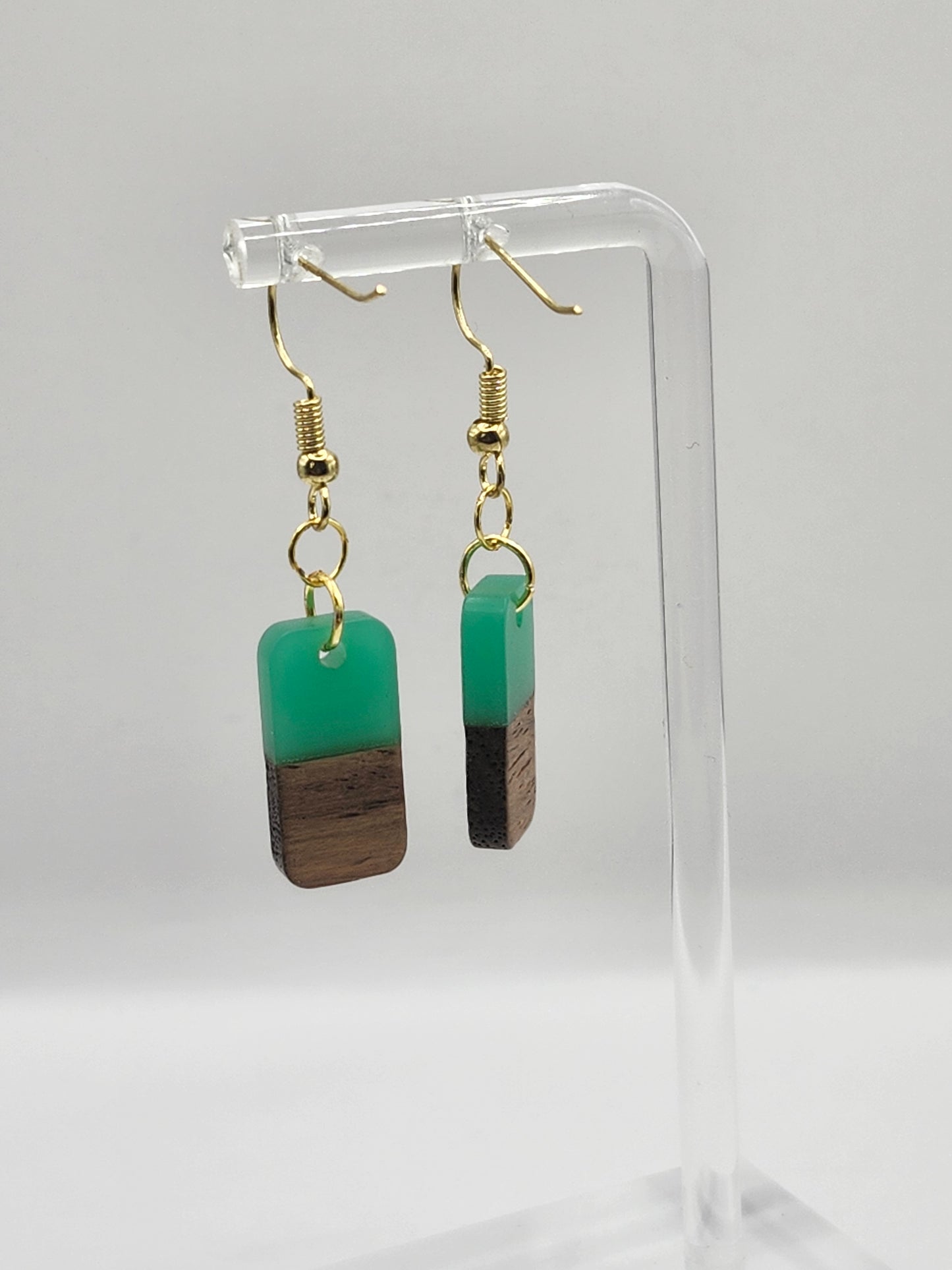 Single Domino Wood Earrings