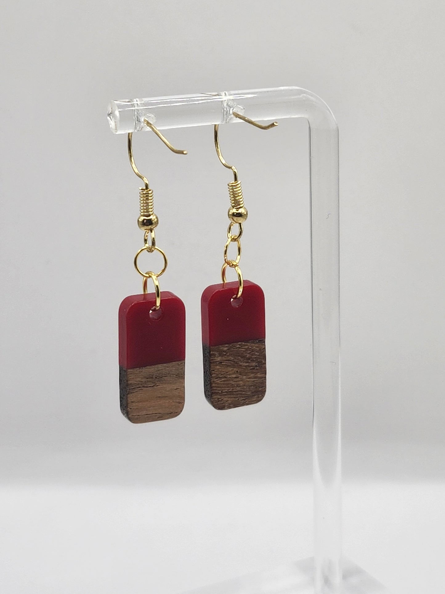 Single Domino Wood Earrings