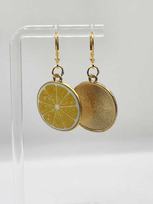 Boucles d'oreilles pendantes citron