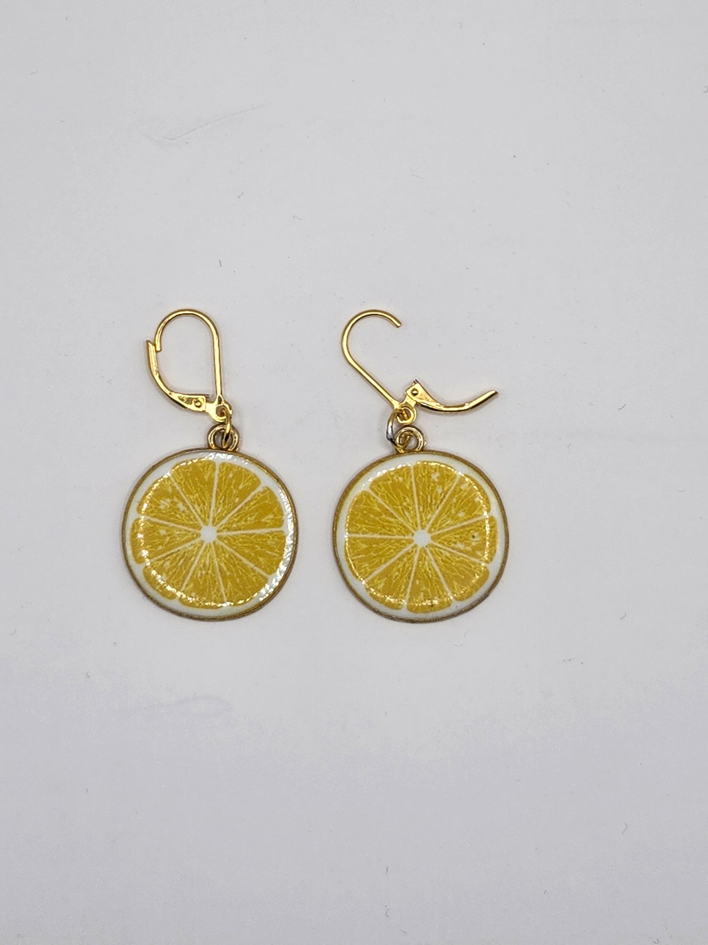 Boucles d'oreilles pendantes citron