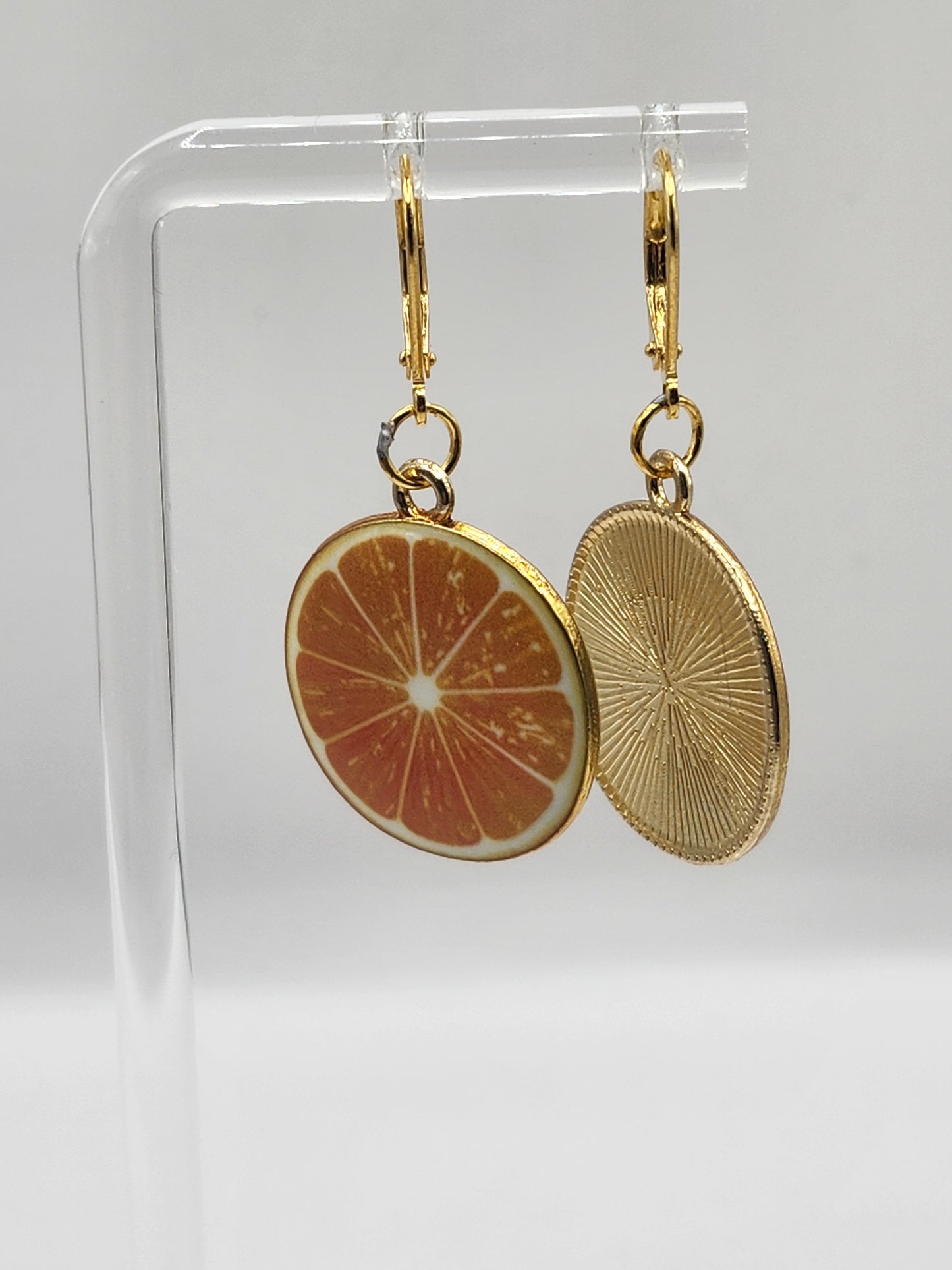 Boucles d'oreilles pendantes orange