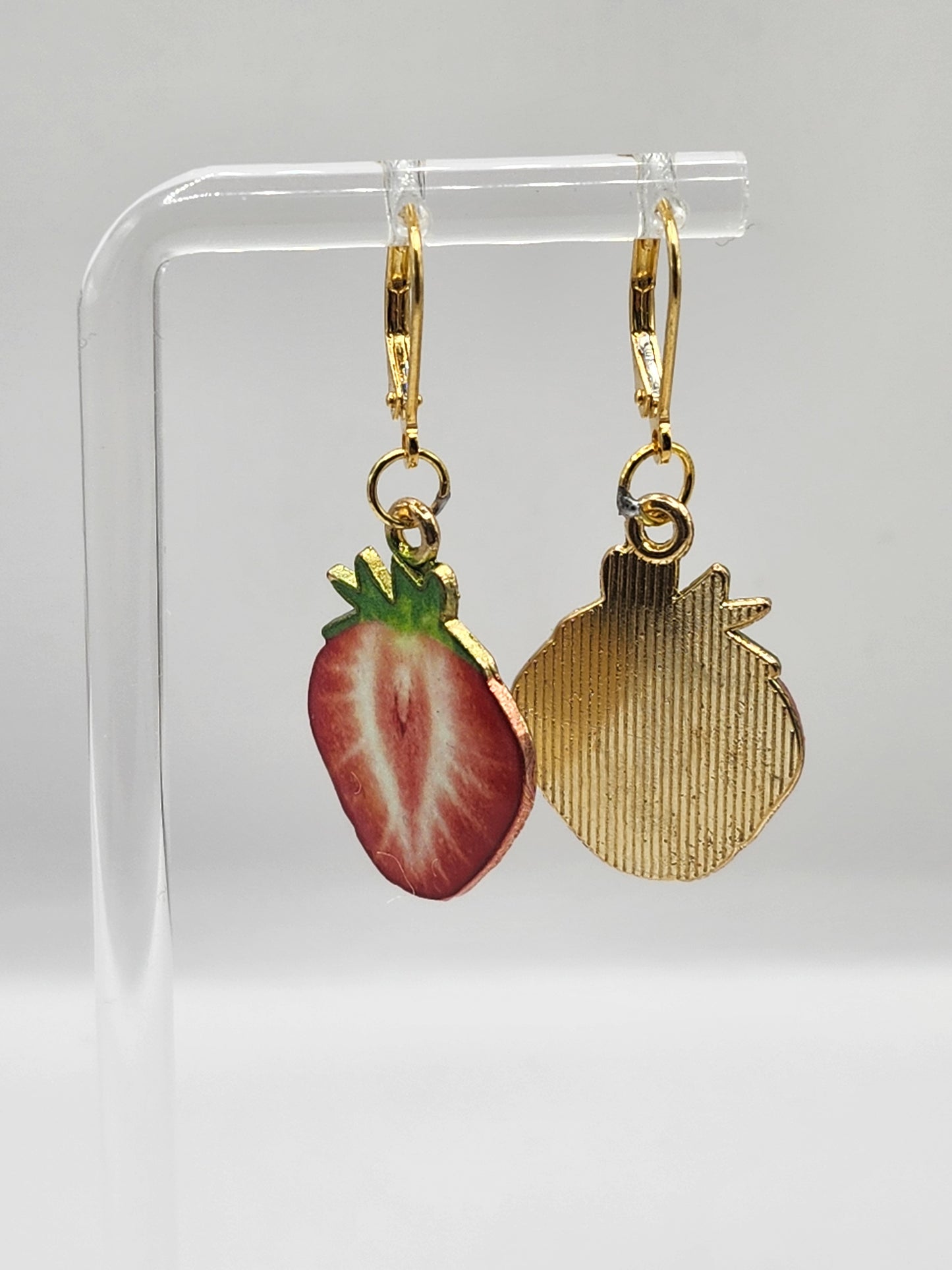 Boucles d'oreilles pendantes en forme de fraise