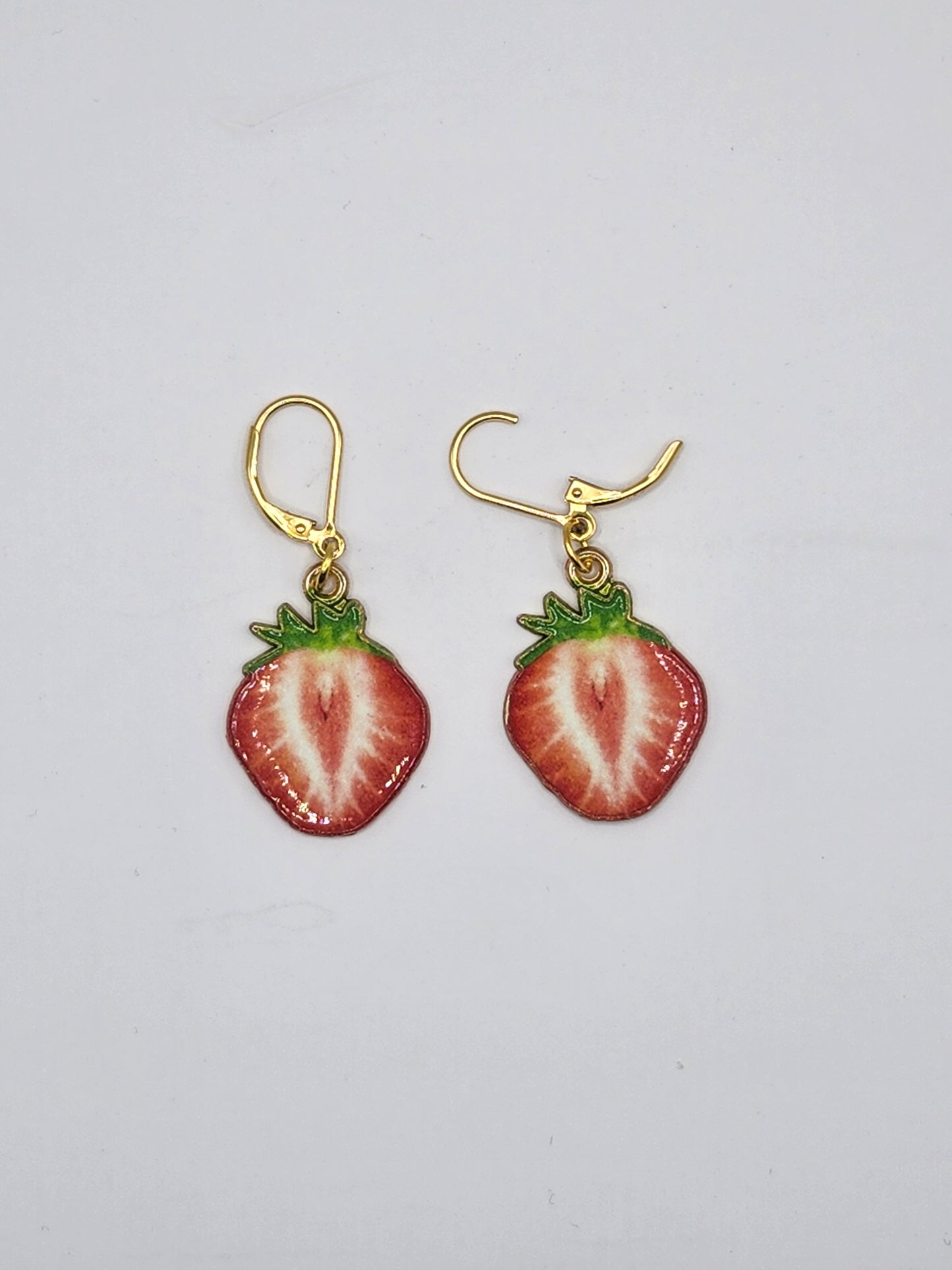 Boucles d'oreilles pendantes en forme de fraise