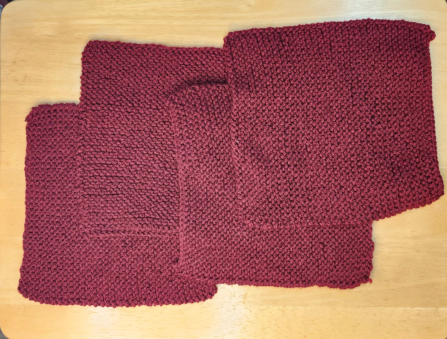 Red Knitted Placemat Set