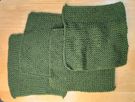 Green Knitted Placemat Set