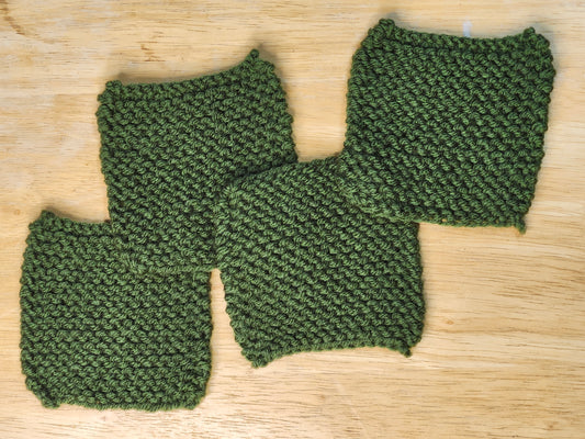 Green Knitted Coaster Set