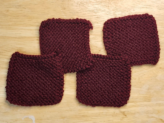 Red Knitted Coaster Set