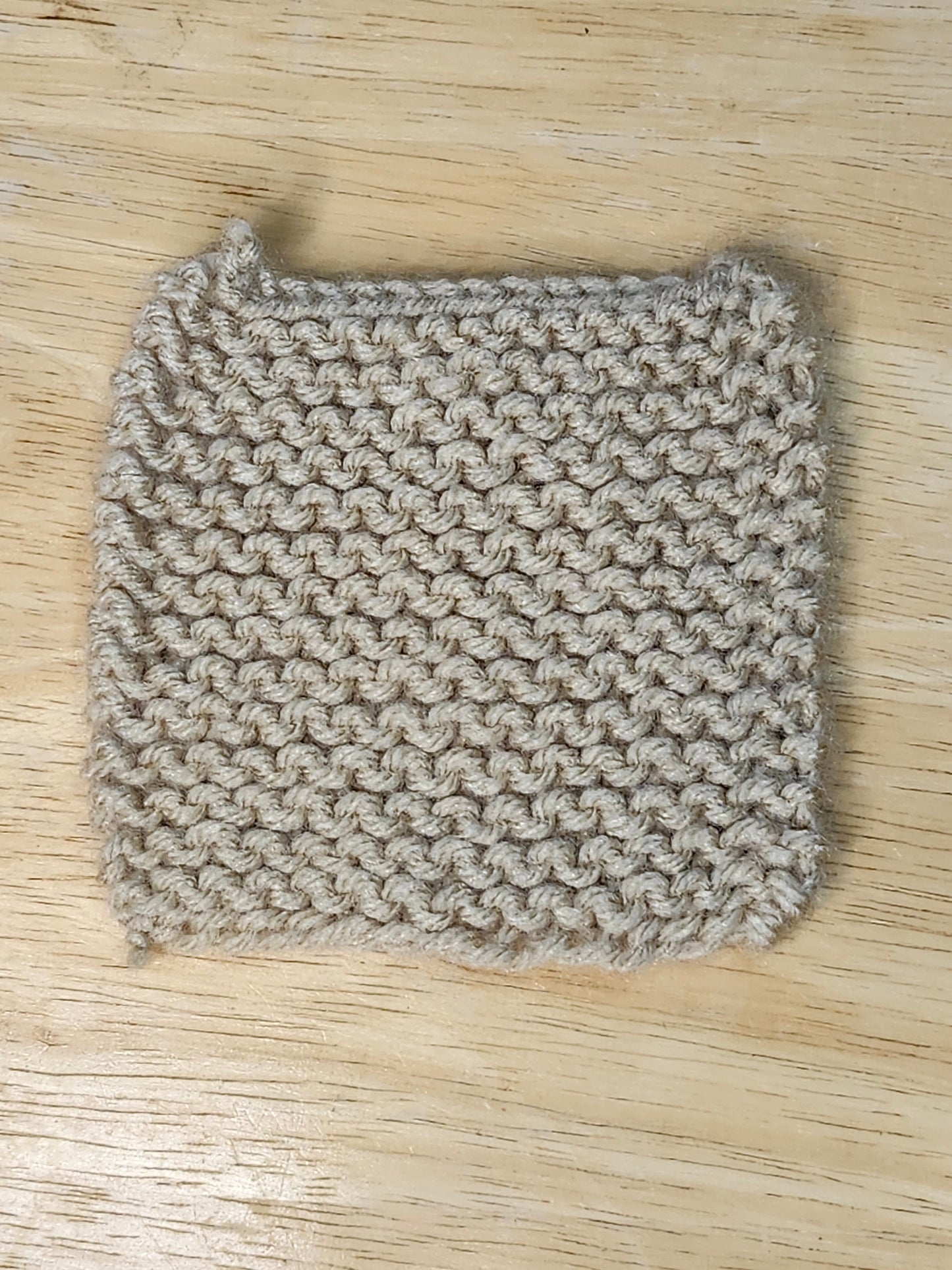 Tan Knitted Coaster Set