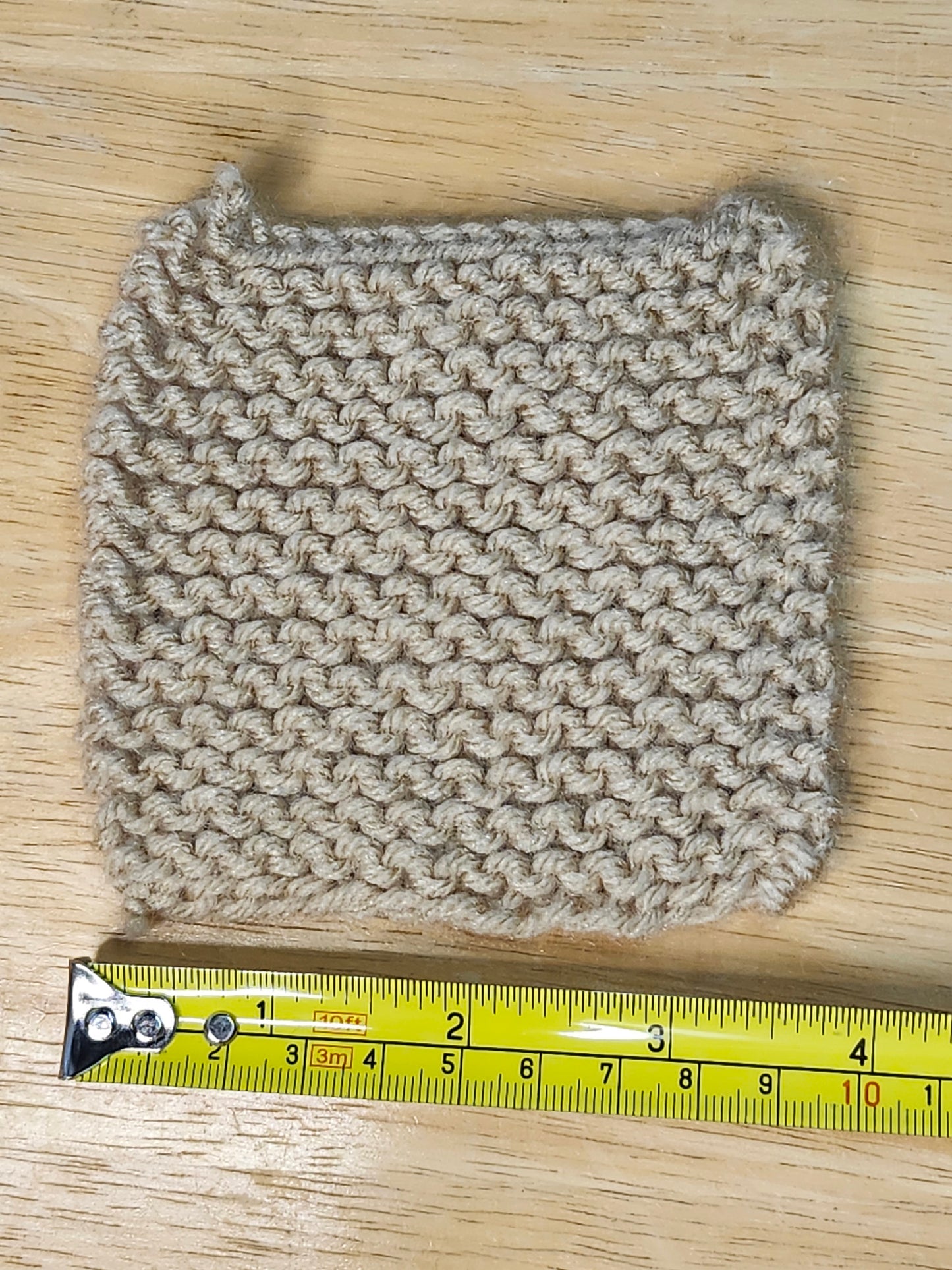 Tan Knitted Coaster Set