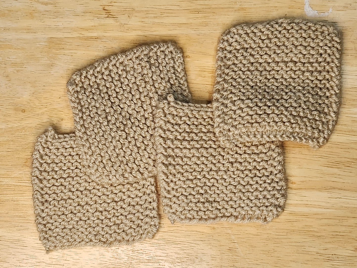 Tan Knitted Coaster Set