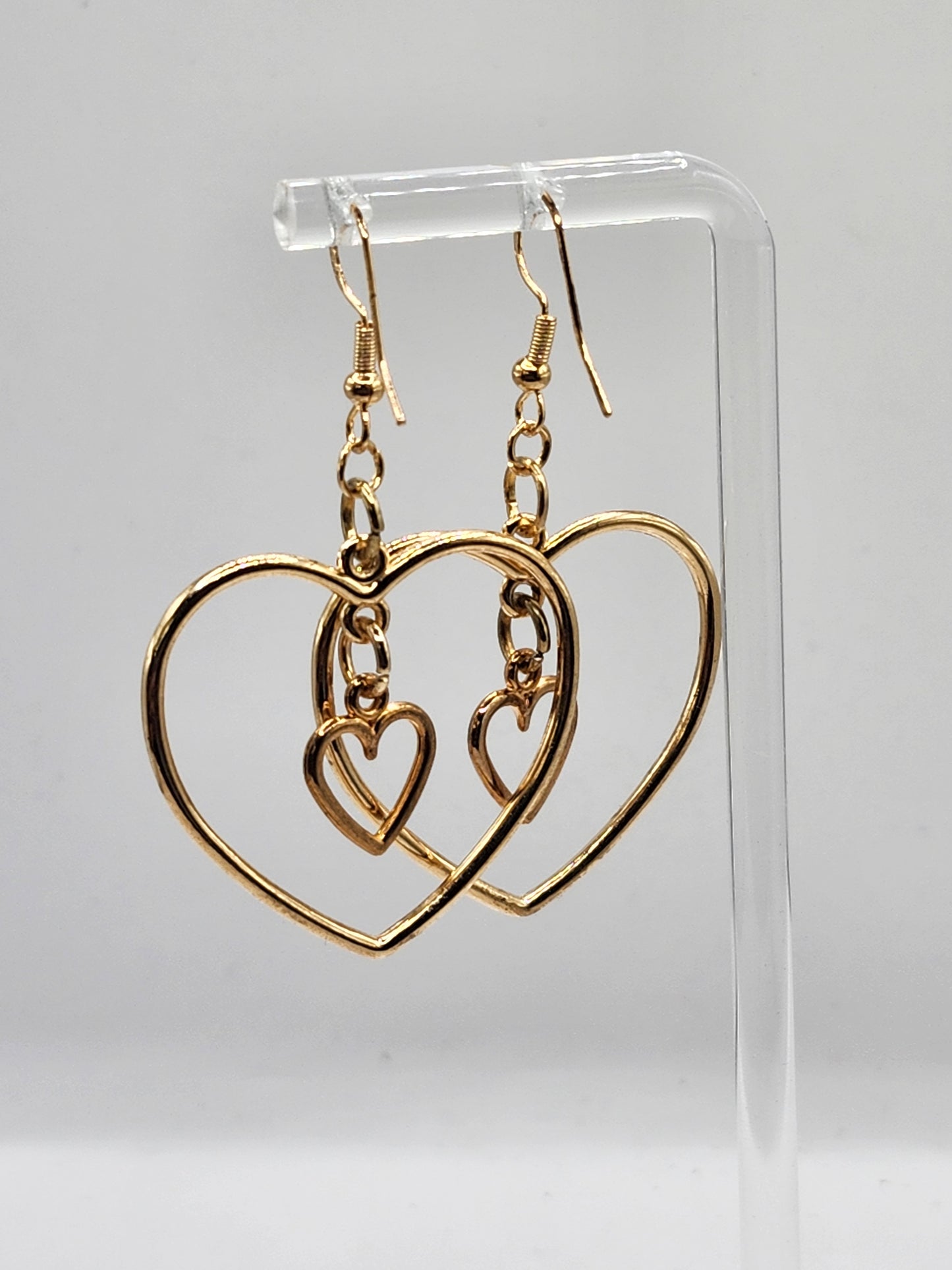 Double Gold Heart Earrings