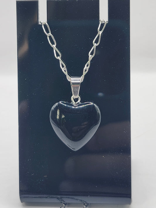 Natural Stone Heart Pendant Necklaces
