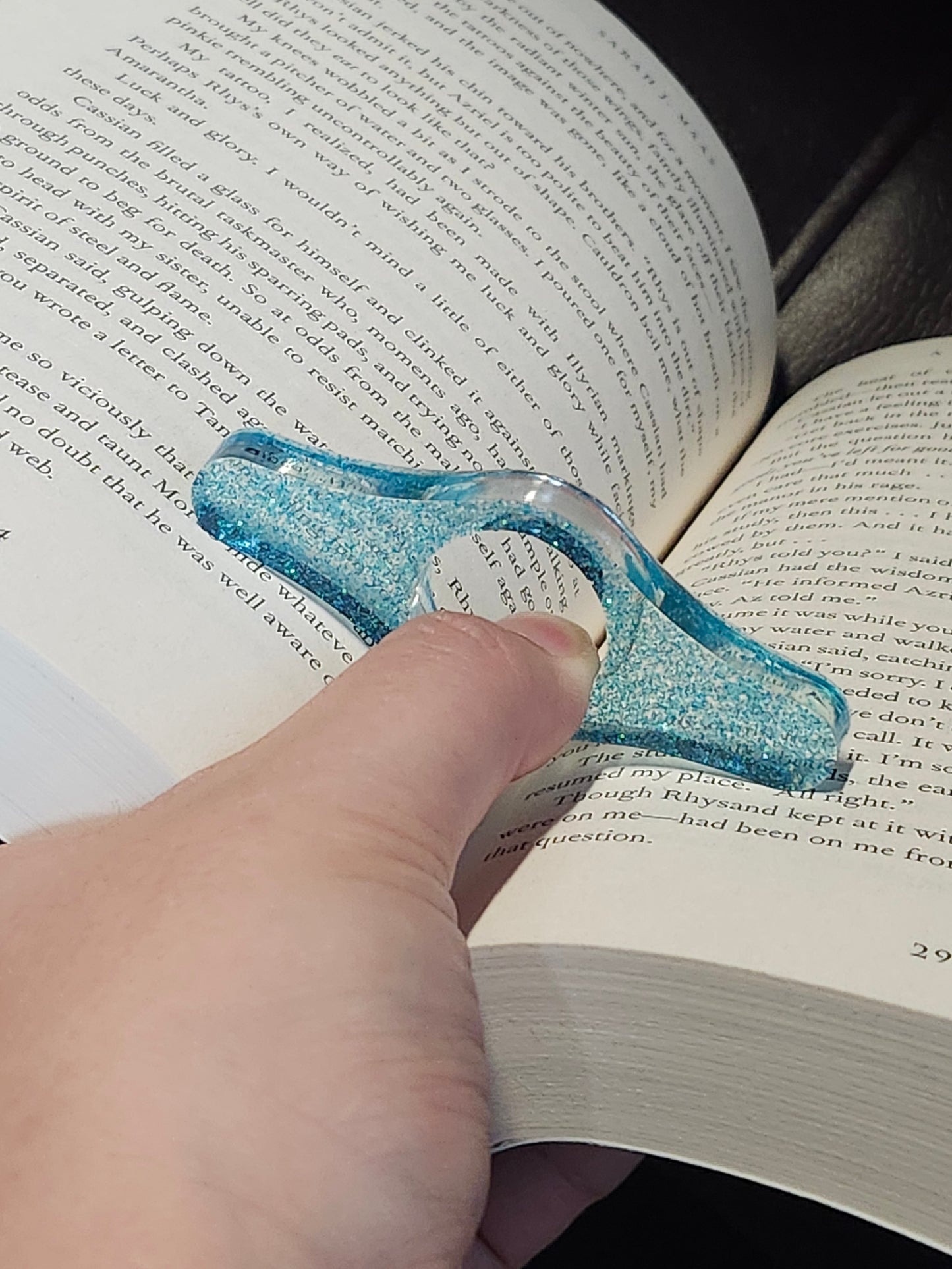 Blue Glitter Thumb Book Holders