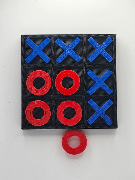 Red and Blue Tic Tac Toe Board