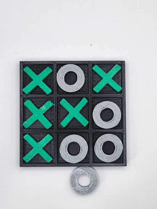 Green and Silver Tic Tac Toe Board