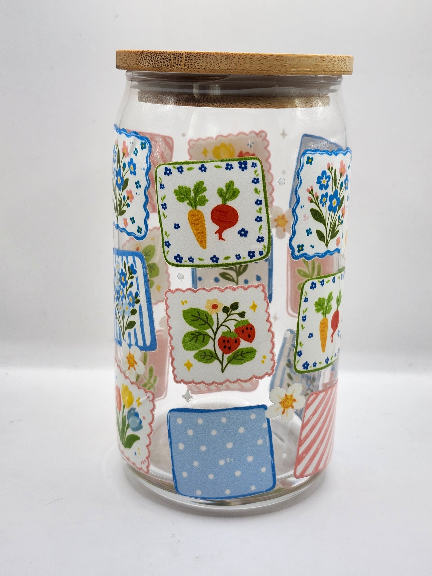 Cozy Patchwork Glass Cup