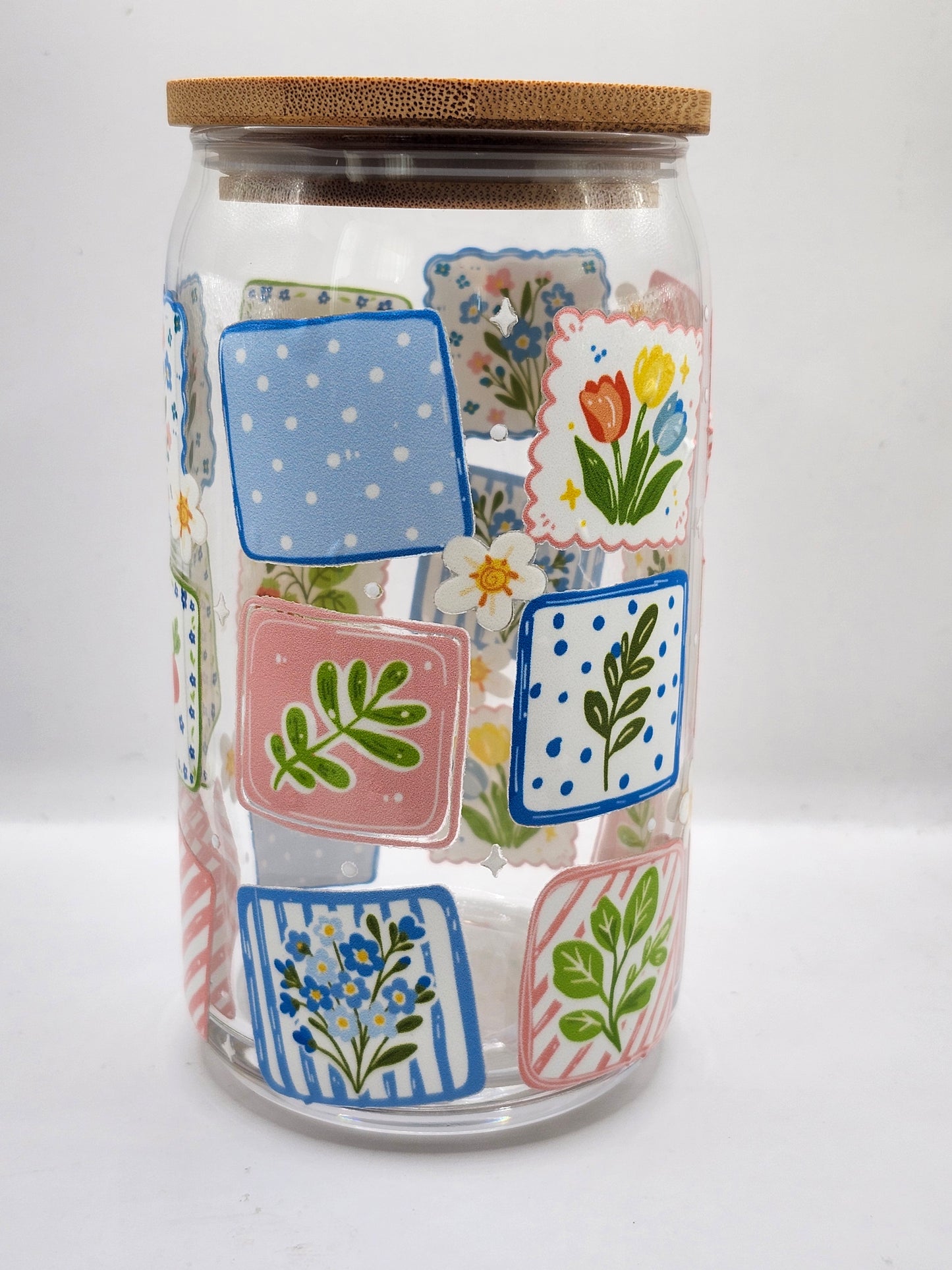 Cozy Patchwork Glass Cup