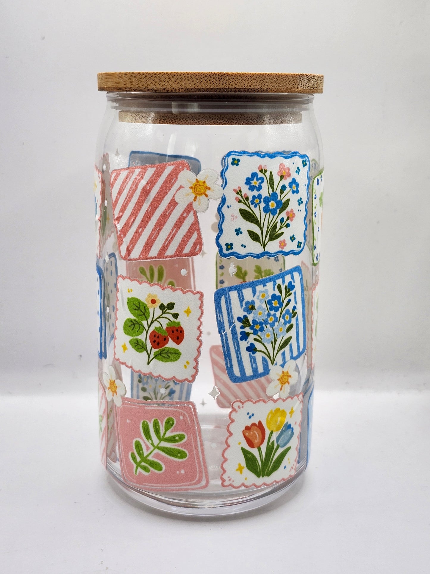 Cozy Patchwork Glass Cup