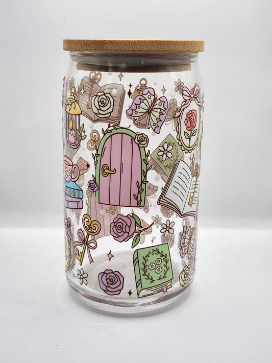 Secret Bookish Garden Glass Cup